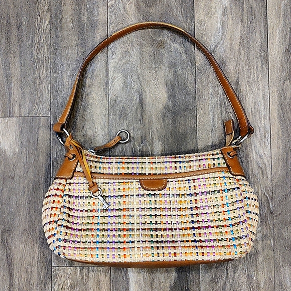 Fossil Shoulder Bag Woven Vintage - Picture 1 of 12
